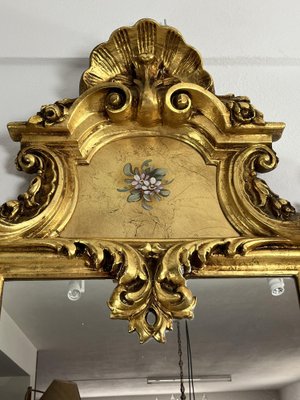 Mid-Century Louis Xv Console and Mirror in Carved and Gilded Wood, 1930s, Set of 2-YST-2042993