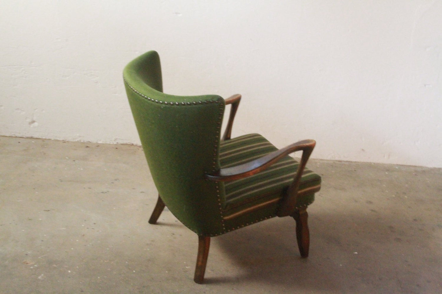 Mid-Century Lounge Chair in Dark Stained Oak in the style of of Viggo Boesen, 1950s