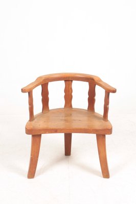 Mid-Century Lounge Chair in Solid Pine, 1940s-FK-1133227