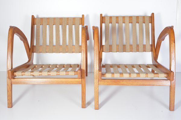 Mid-Century Lounge Chairs and Stool by Kropacek & Kozelka for ČUD, 1940s, Set of 3-IND-1718189