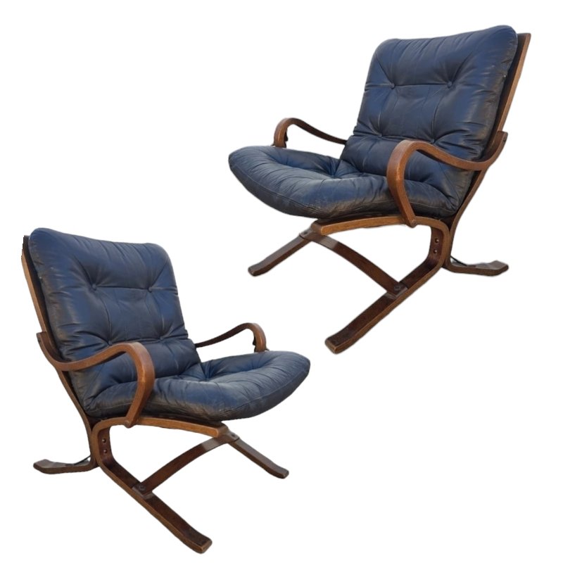 Mid-Century Lounge Chairs by Ingmar Relling for Westnofa, Norway, 1960s, Set of 2