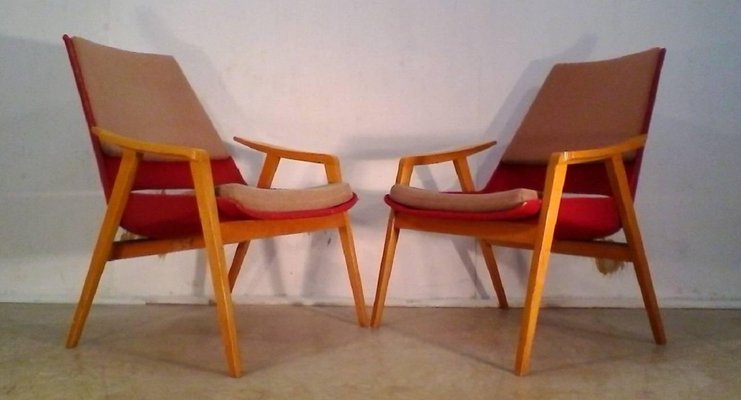 Mid-Century Lounge Chairs by Miroslav Navratil, 1960s, Set of 2-TZ-602154