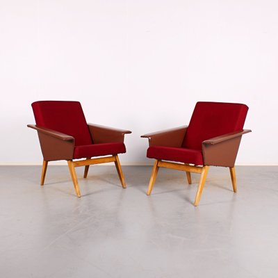 Mid-Century Lounge Chairs in Leatherette, Set of 2-JUN-1181156