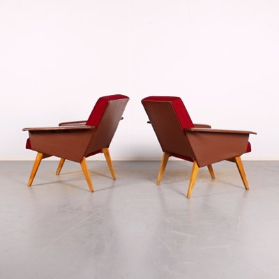 Mid-Century Lounge Chairs in Leatherette, Set of 2-JUN-1181156