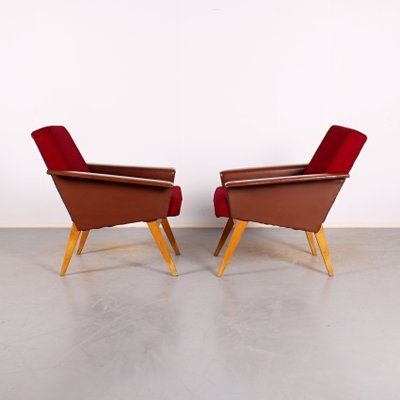 Mid-Century Lounge Chairs in Leatherette, Set of 2-JUN-1181156