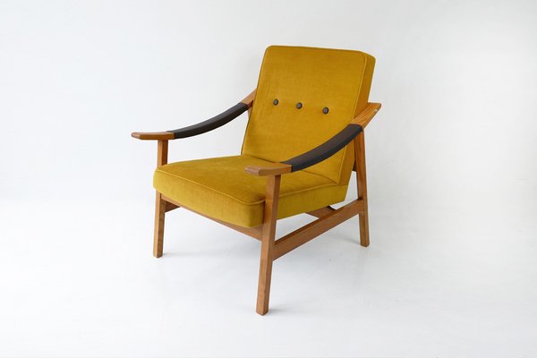 Mid-Century Lounge Chairs in Yellow, 1960s, Set of 2-HDN-1743054