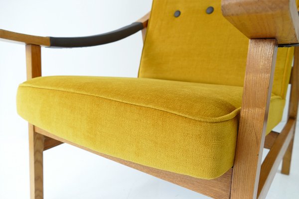 Mid-Century Lounge Chairs in Yellow, 1960s, Set of 2-HDN-1743054