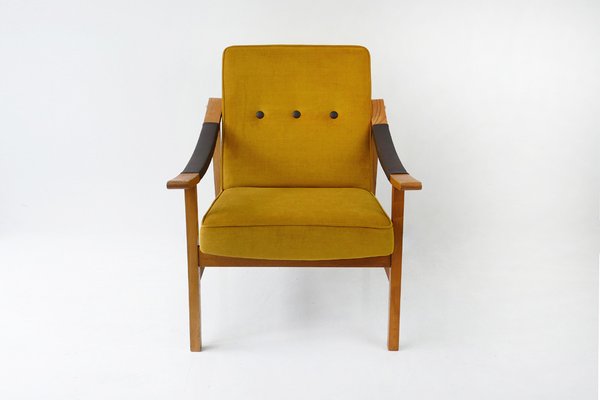 Mid-Century Lounge Chairs in Yellow, 1960s, Set of 2-HDN-1743054