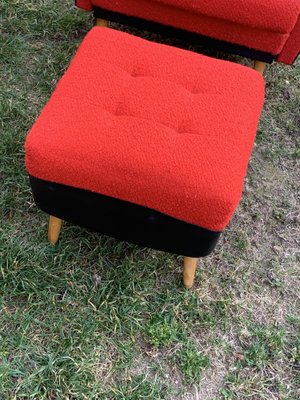 Mid-Century Lounge Chairs with Ottomans, 1960s, Set of 5-OXJ-1186351