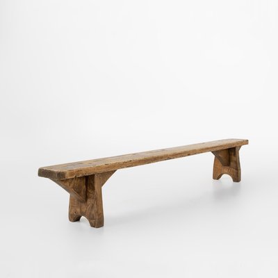 Mid-Century Low Wooden Bench, France, 1850s-YSY-2027740