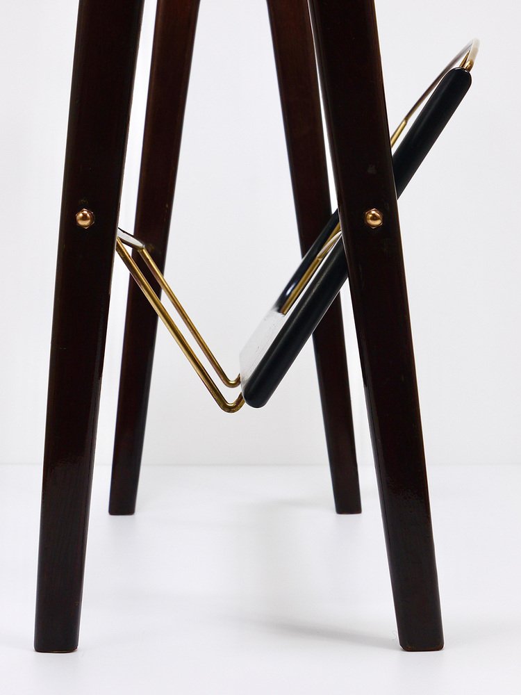 Mid-Century Magazine Rack in Mahogany and Brass by Cesare Lacca for Cesare Lacca, 1950s