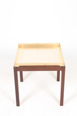 Mid-Century Mahogany and Brass Side Table, 1960s-FK-671950