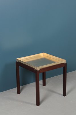 Mid-Century Mahogany and Brass Side Table, 1960s-FK-671950