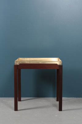 Mid-Century Mahogany and Brass Side Table, 1960s-FK-671950