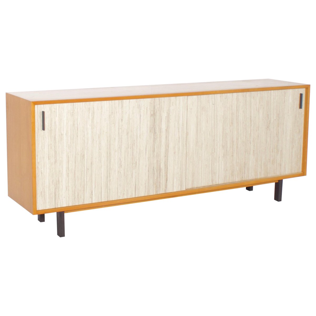 Mid-Century Maple and Cane Sideboard with Sliding Doors, Italy, 1960s