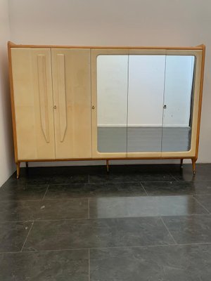 Mid-Century Maple Wardrobe with Brass Tips-IJR-1316777