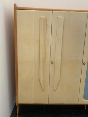 Mid-Century Maple Wardrobe with Brass Tips-IJR-1316777