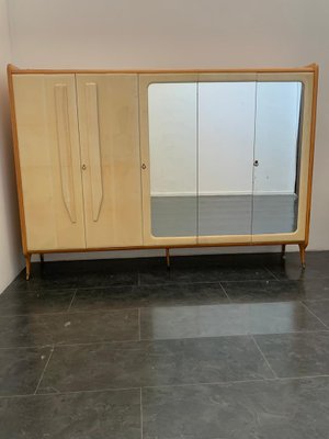 Mid-Century Maple Wardrobe with Brass Tips-IJR-1316777