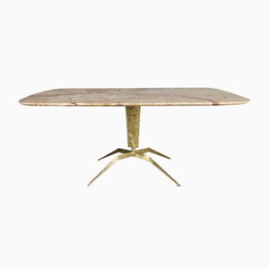 Mid-Century Marble and Brass Coffee Table Attributed to Cesare Lacca, 1950s-PRS-934628