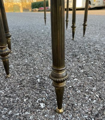 Mid-Century Marble and Brass Stacking tables, Set of 4-AVC-1282780