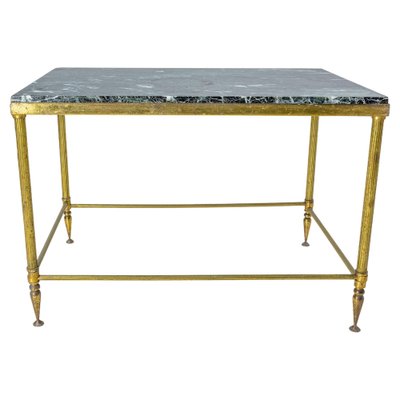 Mid-Century Marble and Gilt Brass Coffee Table from Maison Jansen, France-RIU-1342456