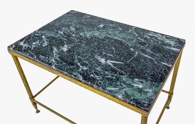 Mid-Century Marble and Gilt Brass Coffee Table from Maison Jansen, France-RIU-1342456