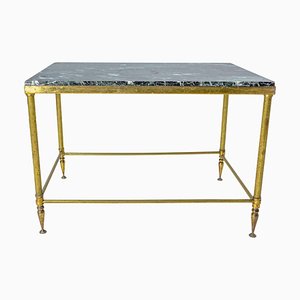 Mid-Century Marble and Gilt Brass Coffee Table from Maison Jansen, France-RIU-1342456