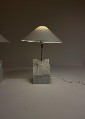 Mid-Century Marble and Steel Table Lamps from Bergboms, 1970s, Sweden, Set of 2-UYK-1151602