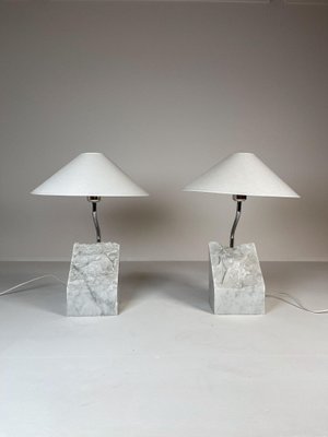 Mid-Century Marble and Steel Table Lamps from Bergboms, 1970s, Sweden, Set of 2-UYK-1151602