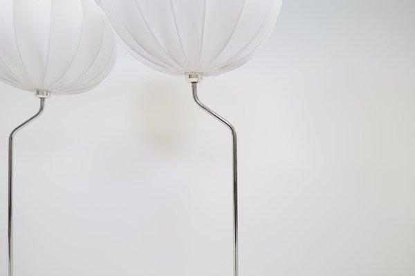 Mid-Century Marble & Steel Floor Lamps from Bergboms, 1970s, Sweden, Set of 2-UYK-1165825