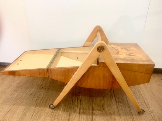 Mid-Century Marquetry Sewing Table-PYR-665601