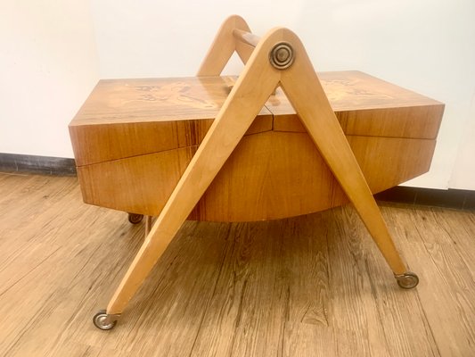 Mid-Century Marquetry Sewing Table-PYR-665601