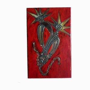 Mid-Century Metal and Enamel Sconce-GKB-837945