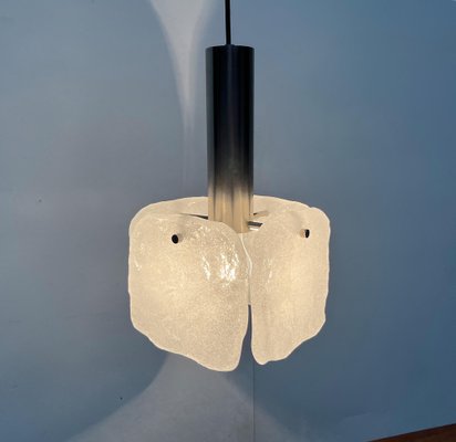 Mid-Century Metal and Ice Glass Model Bernstein Pendant Lamp from Kalmar, 1960s-UAH-1742902