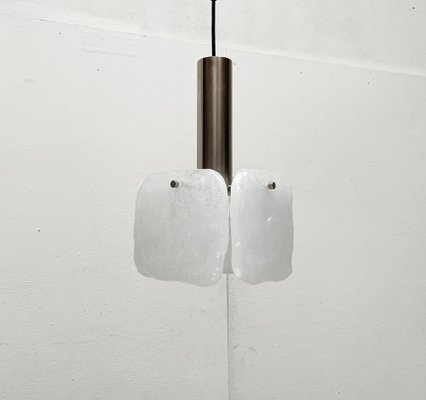 Mid-Century Metal and Ice Glass Model Bernstein Pendant Lamp from Kalmar, 1960s-UAH-1742902