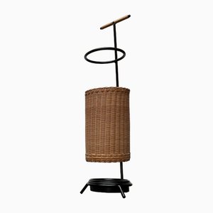 Mid-Century Metal and Rattan Umbrella Stand, 1960s-UAH-1792193