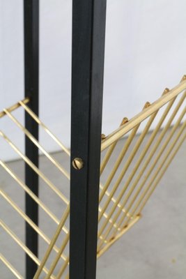 Mid-Century Metal and Smoked Glass Magazine Rack, 1960s-RIU-690576