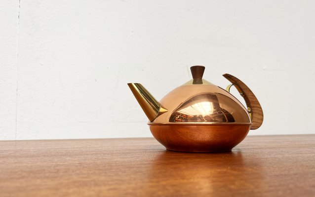 Mid-Century Metal and Teak Teapot, 1960s-UAH-2020670