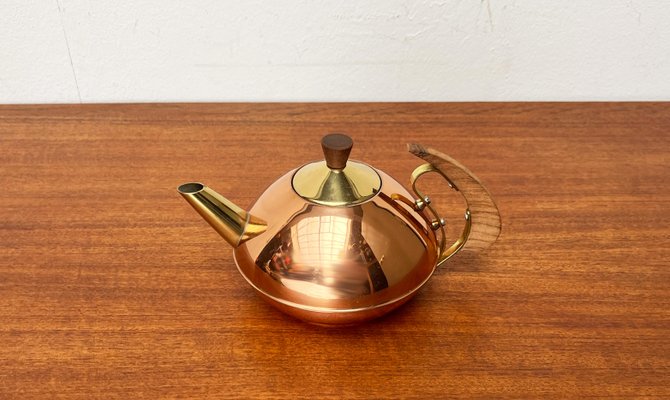 Mid-Century Metal and Teak Teapot, 1960s-UAH-2020670