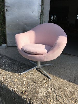 Mid-Century Metal and Velvet Swivel Chair, 1960s-OXJ-730072