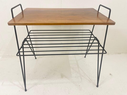 Mid-Century Metal and Wood Coffee Table, Italy, 1950s-FGA-1324625