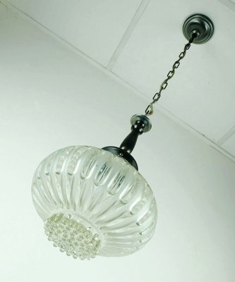 Mid-Century Metal, Bubble & Satin Glass Suspension Lamp, 1960s-FH-703026