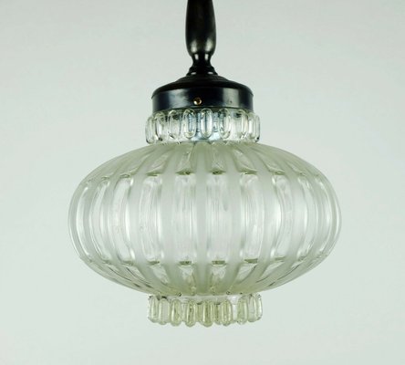 Mid-Century Metal, Bubble & Satin Glass Suspension Lamp, 1960s-FH-703026