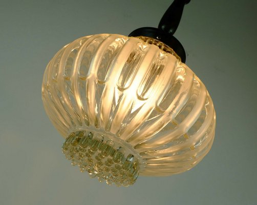 Mid-Century Metal, Bubble & Satin Glass Suspension Lamp, 1960s-FH-703026