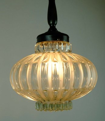 Mid-Century Metal, Bubble & Satin Glass Suspension Lamp, 1960s-FH-703026