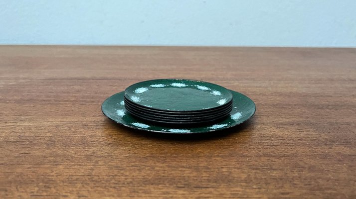 Mid-Century Metal Coaster Plates, 1960s, Set of 7-UAH-1796724