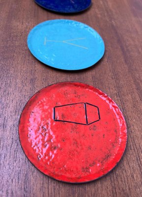 Mid-Century Metal Cocktail Coasters, 1960s, Set of 4-UAH-1796720