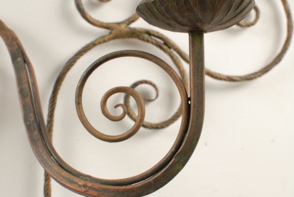 Mid-Century Metal Floral Sconce, 1960s-GE-653800