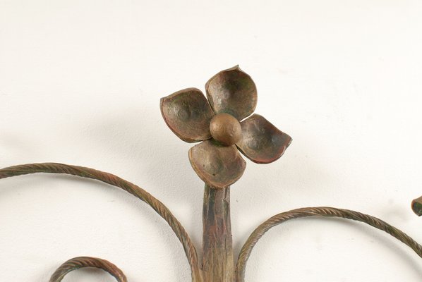 Mid-Century Metal Floral Sconce, 1960s-GE-653800