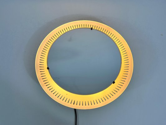 Mid-Century Metal Illuminated Mirror by Hillebrand, Germany, 1950s-PUK-1320934